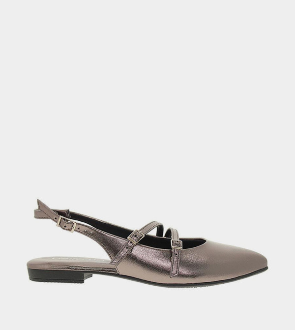 YSABEAI Metallic Slingback Flat Shoes