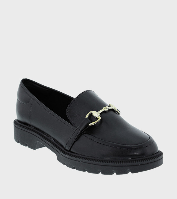 Metal Accent Chunky Loafers