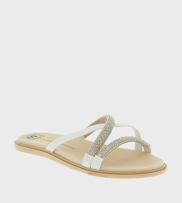 Embellished Open Toe Flat Sandals