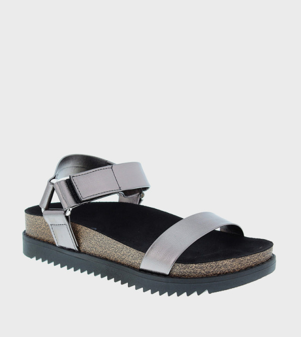 Textured Open Toe Platform Sandals