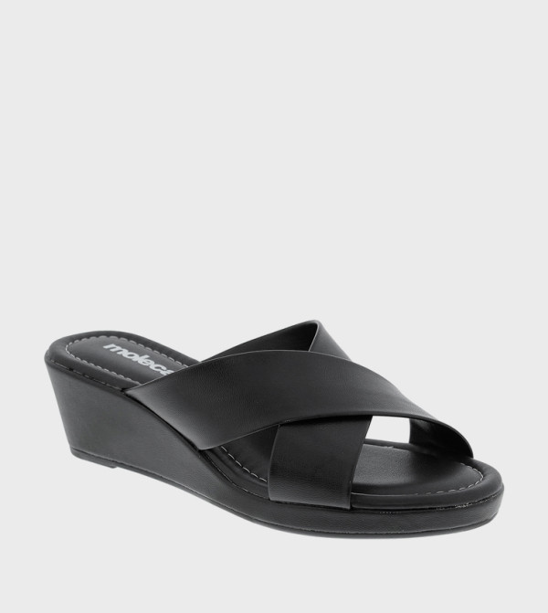 Textured Open Toe Wedge Sandals