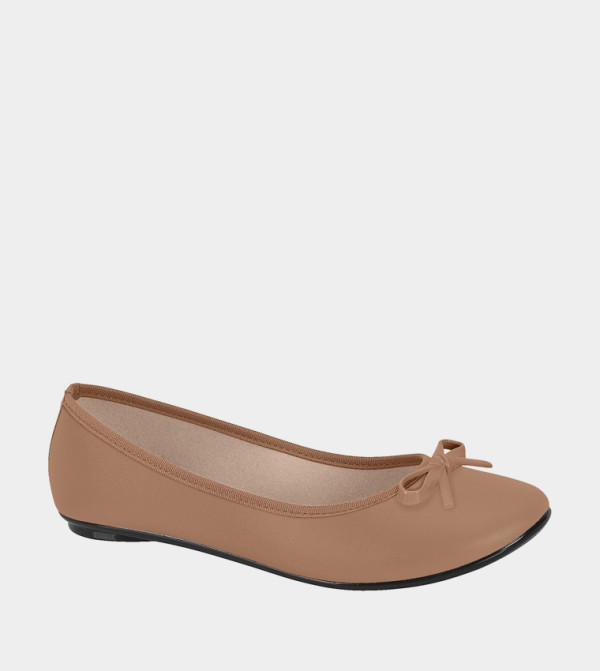 KAEEVIN Solid Bow Detail Ballerinas