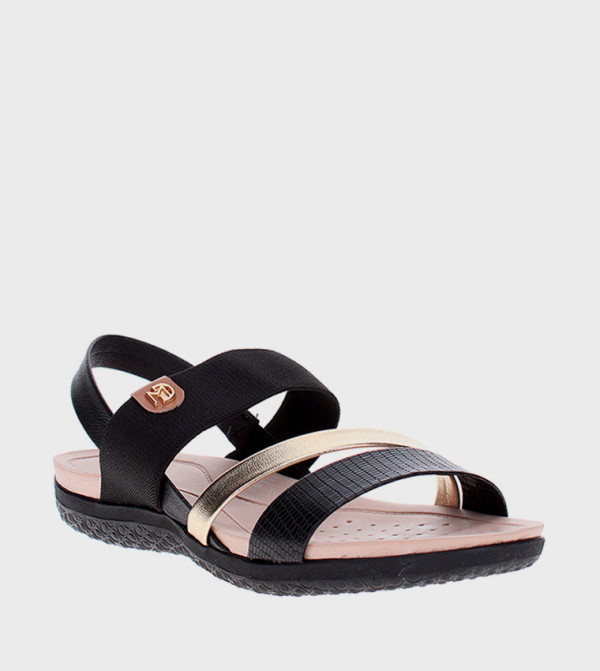 صندل فلات بمقدمة مفتوحة وحزام خلفي