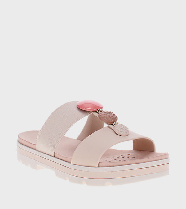 Embellished Open Toe Comfort Sandals