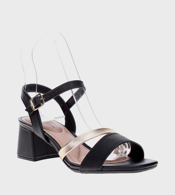 Textured Open Toe Heel Sandals