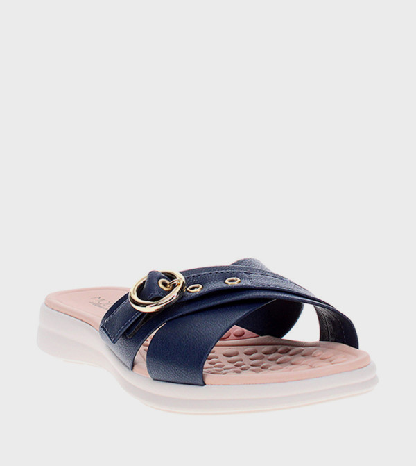 Buckle Strap Open Toe Flat Sandals