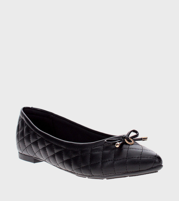 حذاء باليرينا مبطن مزين بربطة