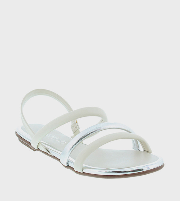 Color Block Open Toe Flat Sandals