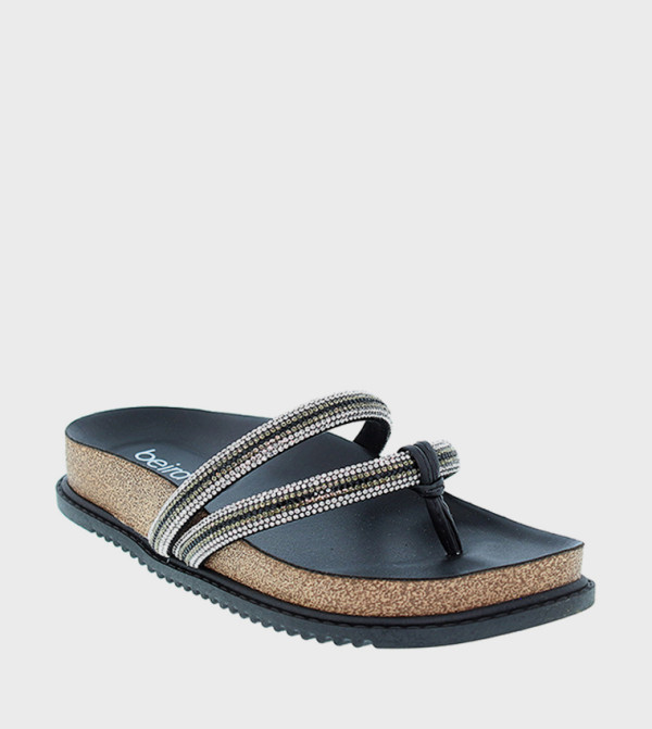 Embellished Strap Flat Sandals