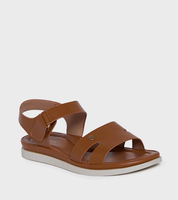 HWEN Logo Detail Ankle Strap Comfort Sandals