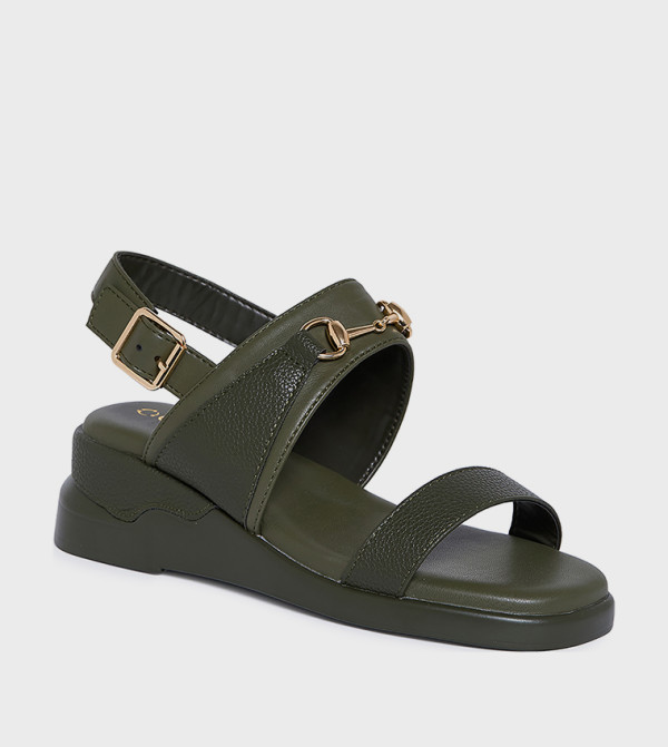 GALE Square Toe Slingback Platform Sandals