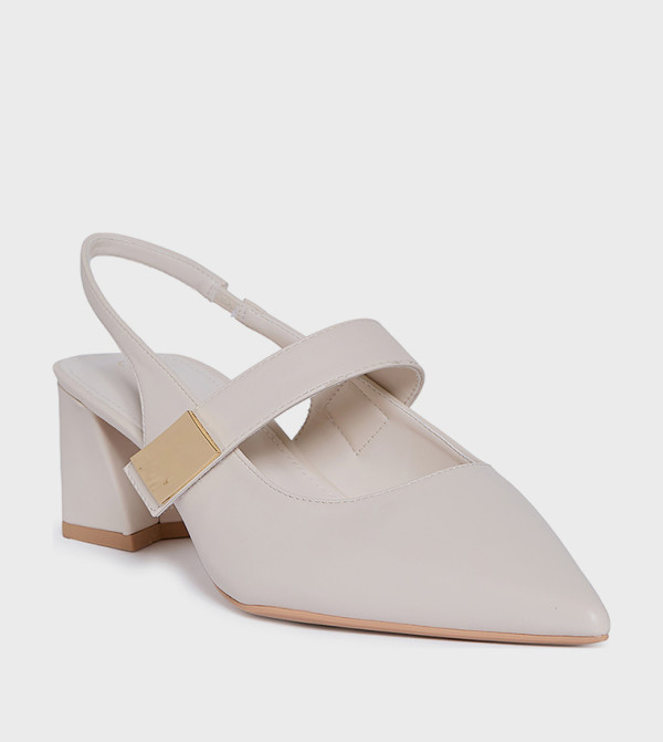 BORIS Solid Pointed Toe Slingback Pumps