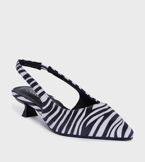LEON Zebra Print Slingback Pumps