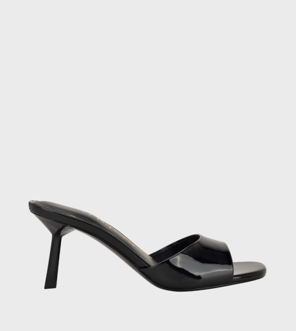 CARISSE Glossy Open Toe Heeled Sandals