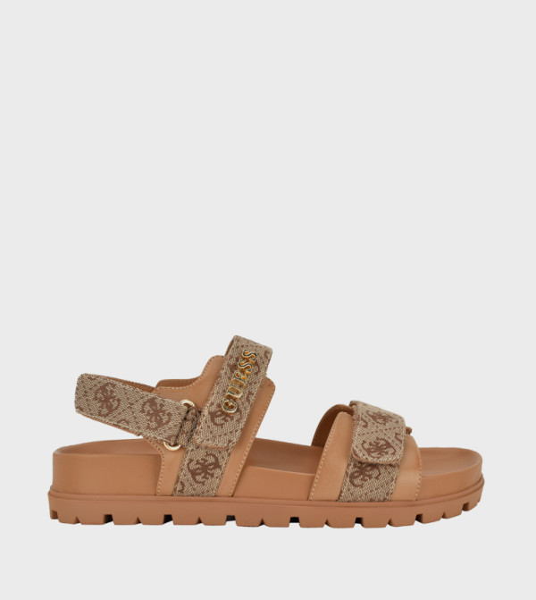 FLORIZY Logo Detail Velcro Closure Comfort Sandals