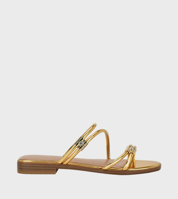 REMINY Logo Detail Strappy Flat Sandals