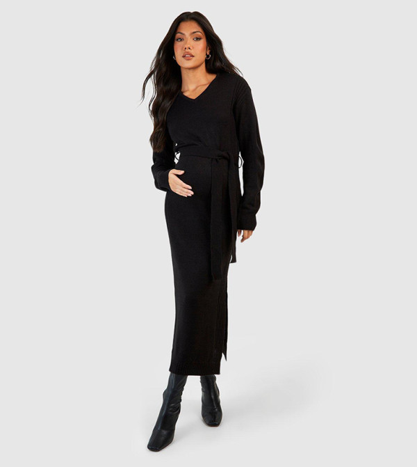 Knitted Split Midaxi Dress