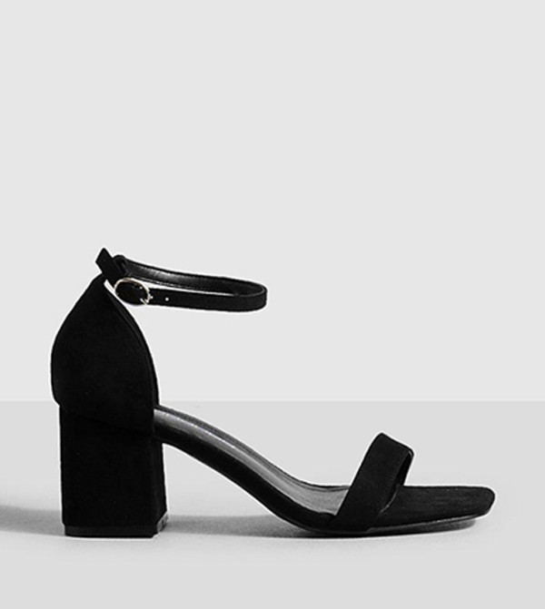 Open Toe Ankle Strap Block Heel Sandals