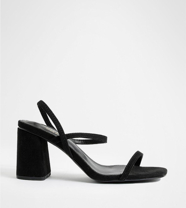 Wide Fit Elasticated 2 Part Block Heel Sandals