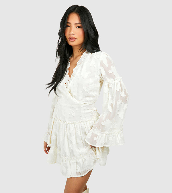 Petite Burnout Frill Mini Dress