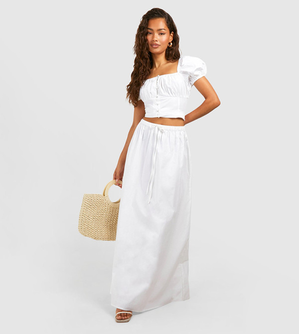 Poplin Full Maxi Skirt