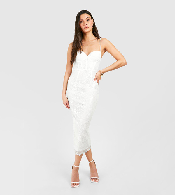 Lace Corset Midi Dress