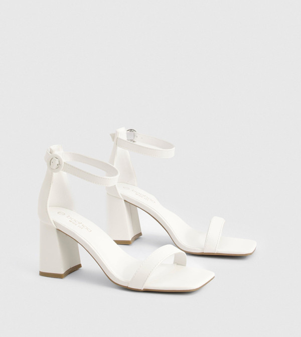 Wide Fit Round Buckled Block Heel Sandals