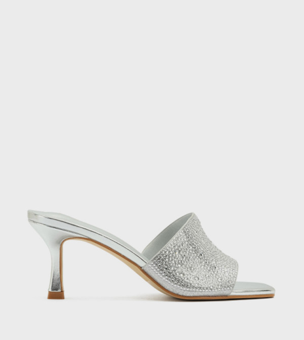 Embellished Open Toe Heel Sandals