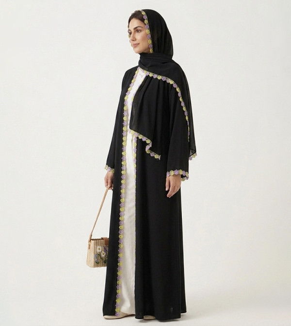 Embroidered Blossom Luxe Abaya