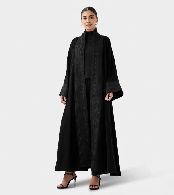 Classic Threadwork Long Sleeves Abaya