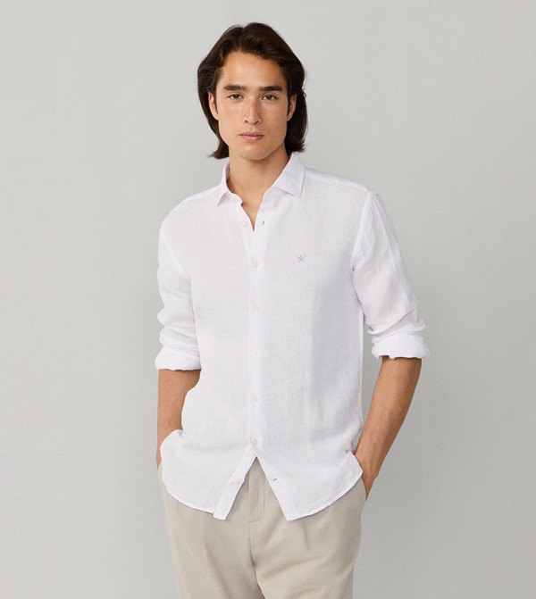 Garment Dyed Long Sleeves Linen Shirt