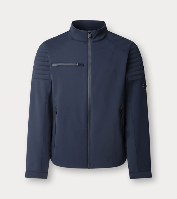 Solid High Neck Soft Shell Zip-Through Jacket