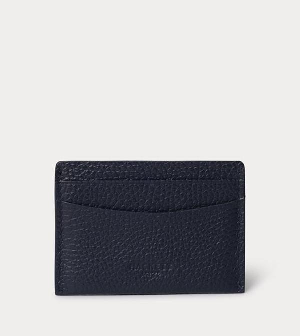 محفظة بطاقات جلد بنقشة 