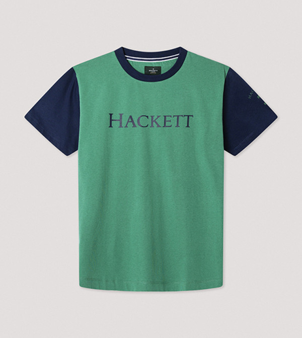 تيشيرت بأكمام قصيرة وياقة مستديرة 