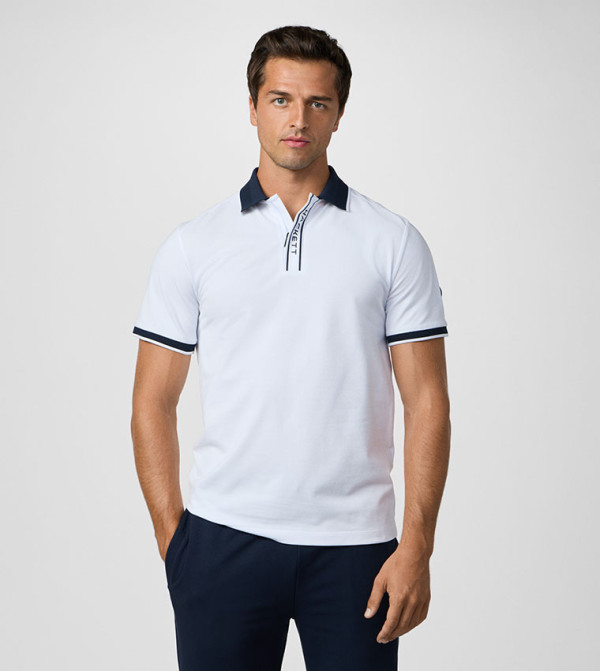 Contrast Tipping Short Sleeves Polo T-Shirt