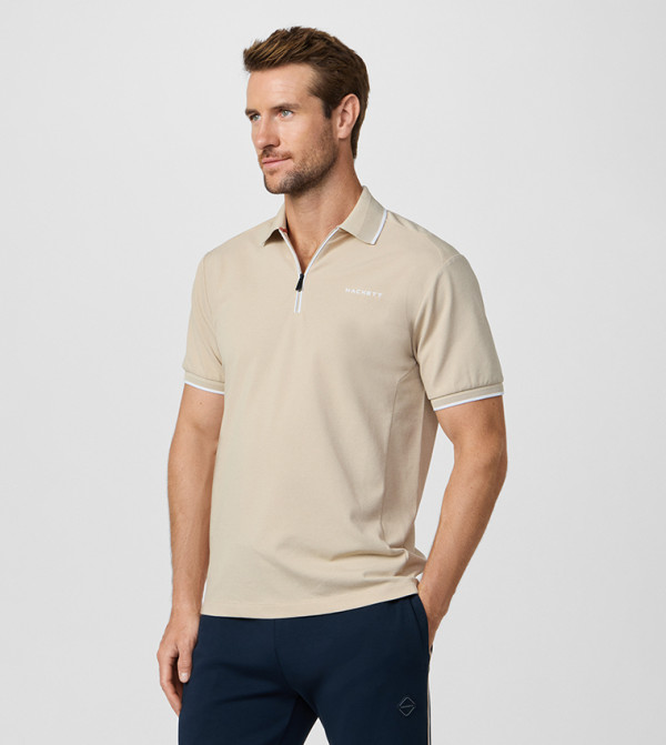 City Zippered Short Sleeves Polo T-Shirt