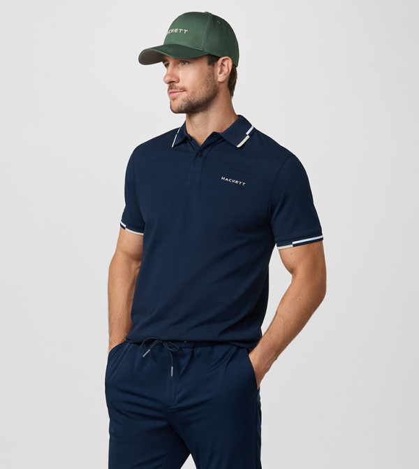 Contrast Trim Short Sleeves Polo T-Shirt