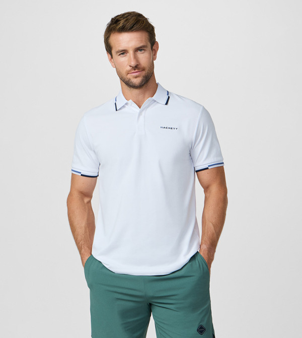Contrast Trim Short Sleeves Polo T-Shirt