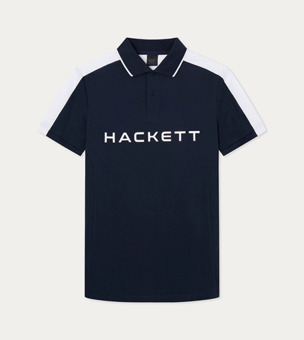 Logo Printed Contrast Detail Polo T-Shirt