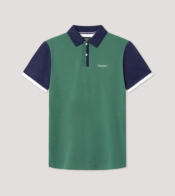 Color Block Short Sleeves Polo T-Shirt