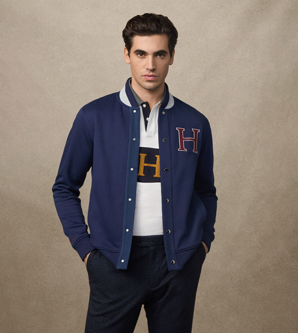 HERITAGE Monogram Stand Collar Bomber Jacket