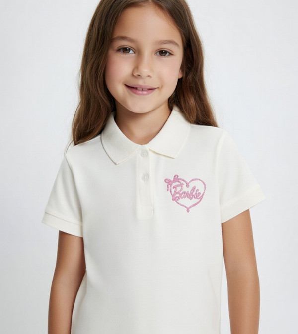 تيشيرت بولو كم قصير بطبعة باربي