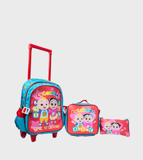 Cocomelon 14" Trolley Backpack and Pencil Pouch Set