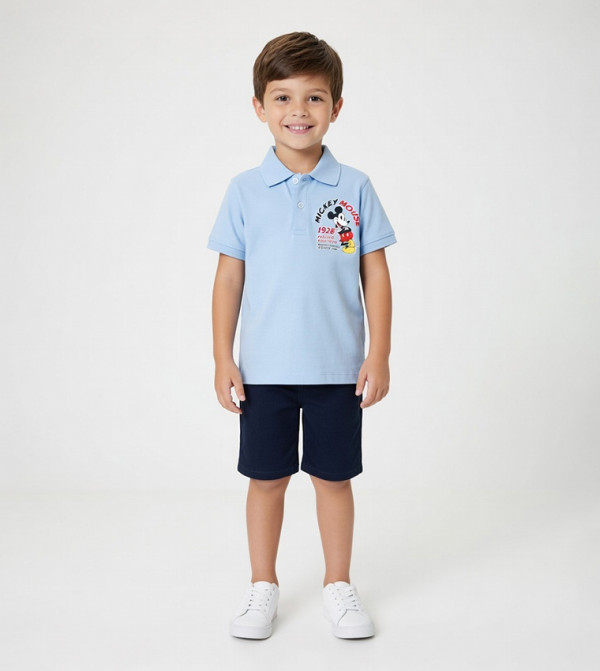 Mickey Mouse Printed Short Sleeves Polo T-Shirt