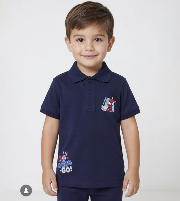 Spiderman Printed Short Sleeves Polo T-Shirt