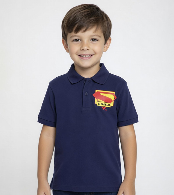Superman Printed Short Sleeves Polo T-Shirt