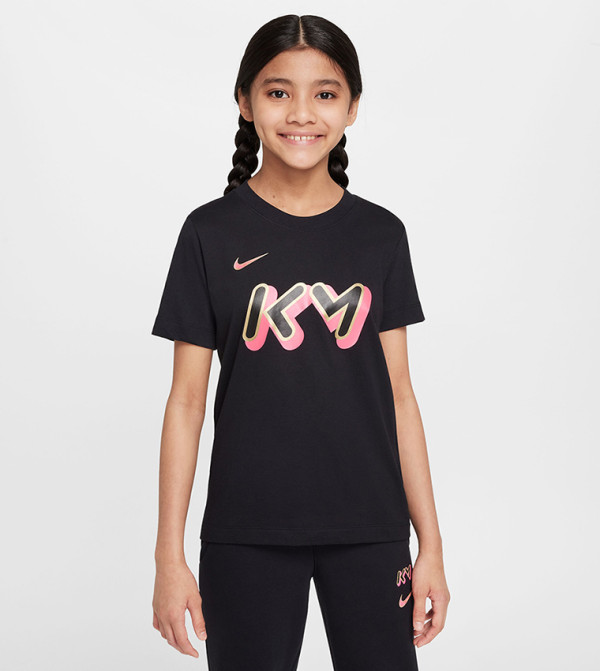 تيشيرت بأكمام قصيرة وطبعة الشعار 