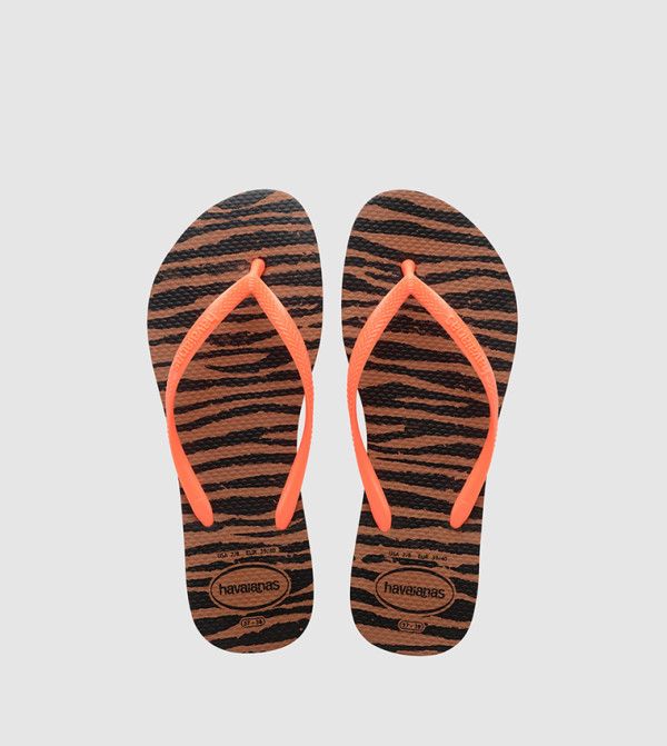 Animal Print Thong Strap Flip-Flops