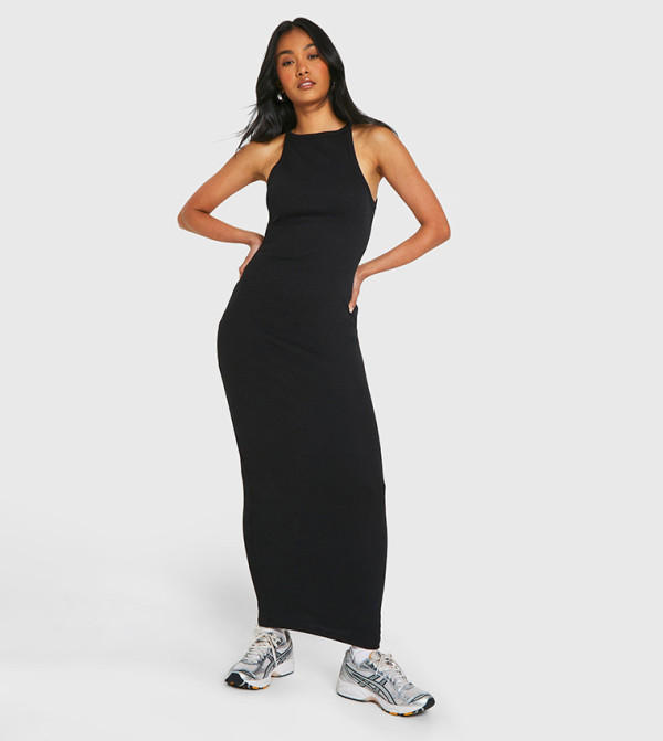 Ribbed Crew Neck Maxi Dress