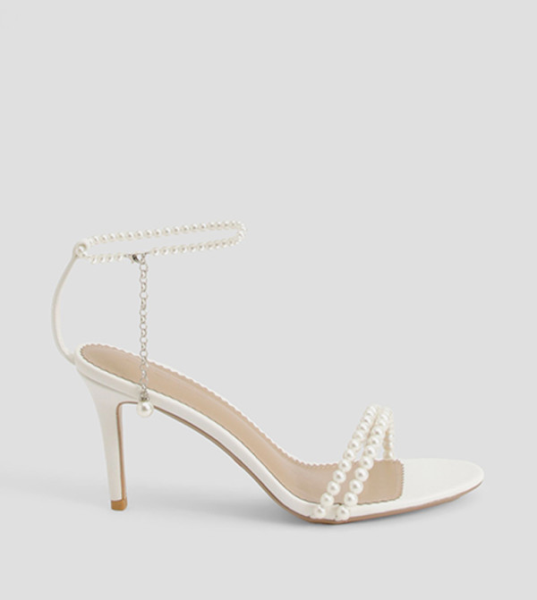 Premium Pearl Strap Stiletto Heel Sandals